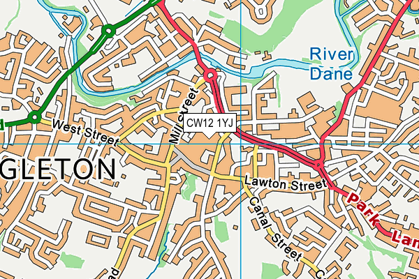 CW12 1YJ map - OS VectorMap District (Ordnance Survey)