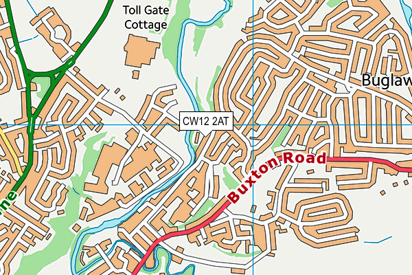 CW12 2AT map - OS VectorMap District (Ordnance Survey)