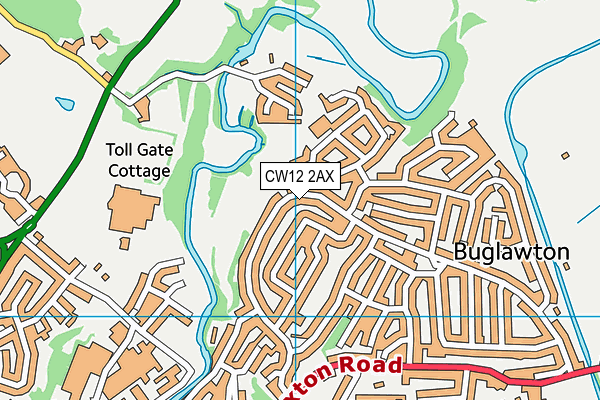 St Johns Road map (CW12 2AX) - OS VectorMap District (Ordnance Survey)