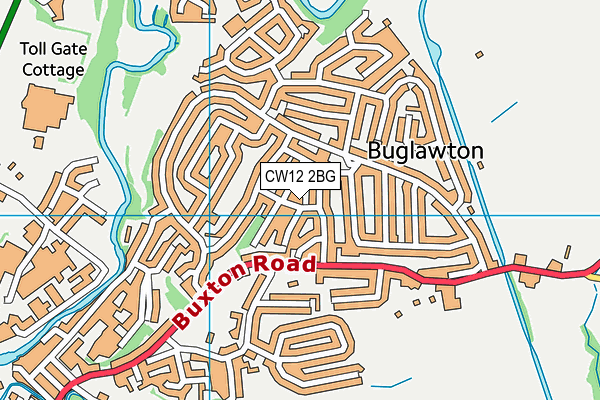 CW12 2BG map - OS VectorMap District (Ordnance Survey)