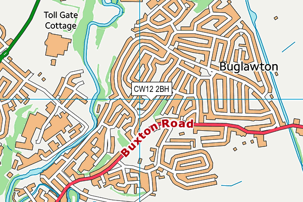 CW12 2BH map - OS VectorMap District (Ordnance Survey)