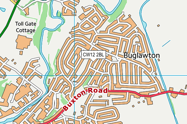 CW12 2BL map - OS VectorMap District (Ordnance Survey)