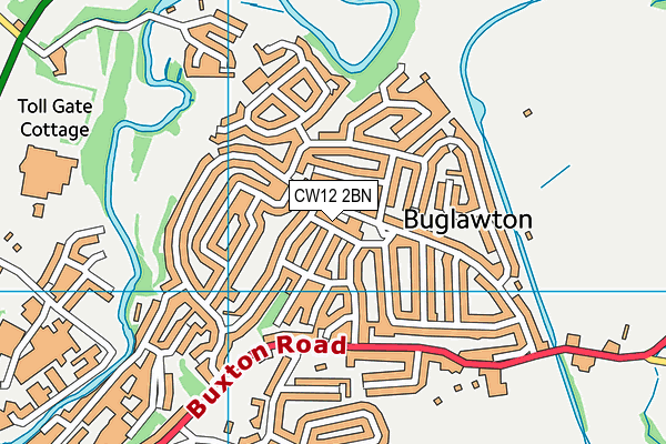 CW12 2BN map - OS VectorMap District (Ordnance Survey)