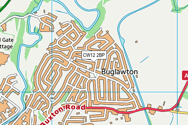 CW12 2BP map - OS VectorMap District (Ordnance Survey)