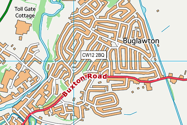 CW12 2BQ map - OS VectorMap District (Ordnance Survey)