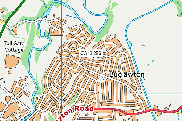 CW12 2BS map - OS VectorMap District (Ordnance Survey)