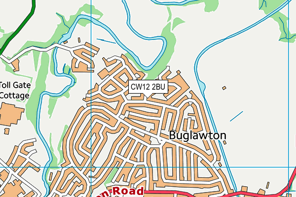 CW12 2BU map - OS VectorMap District (Ordnance Survey)