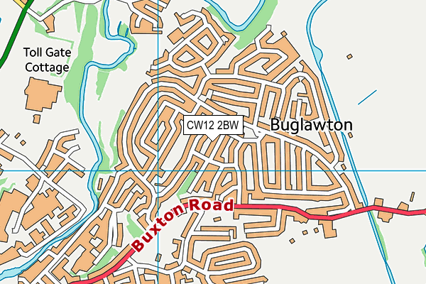 CW12 2BW map - OS VectorMap District (Ordnance Survey)