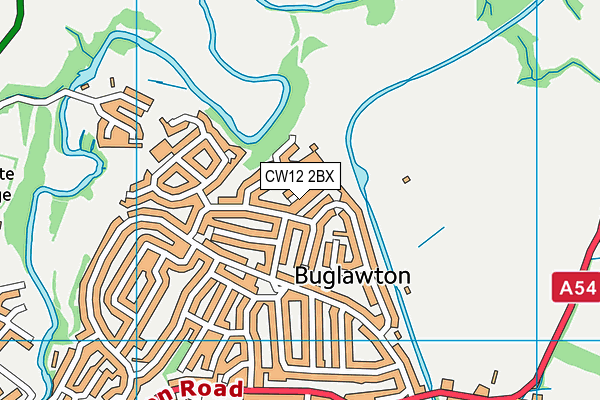 CW12 2BX map - OS VectorMap District (Ordnance Survey)