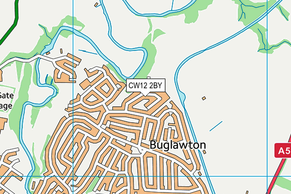 CW12 2BY map - OS VectorMap District (Ordnance Survey)