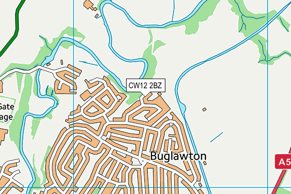 CW12 2BZ map - OS VectorMap District (Ordnance Survey)