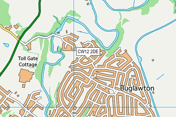 CW12 2DE map - OS VectorMap District (Ordnance Survey)