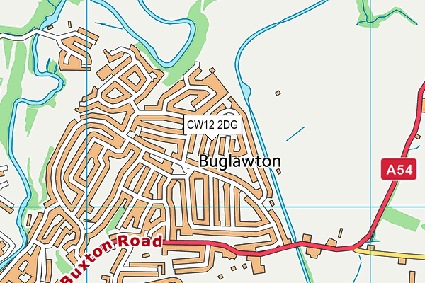 CW12 2DG map - OS VectorMap District (Ordnance Survey)