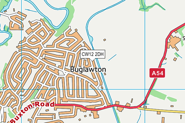 CW12 2DH map - OS VectorMap District (Ordnance Survey)