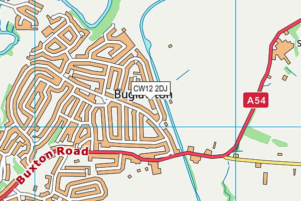 CW12 2DJ map - OS VectorMap District (Ordnance Survey)