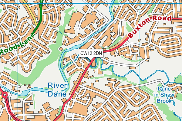 CW12 2DN map - OS VectorMap District (Ordnance Survey)