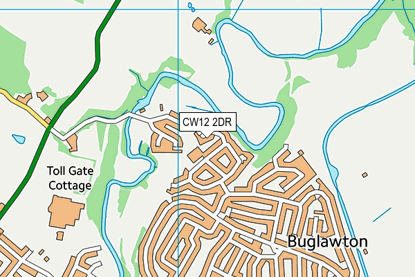 CW12 2DR map - OS VectorMap District (Ordnance Survey)