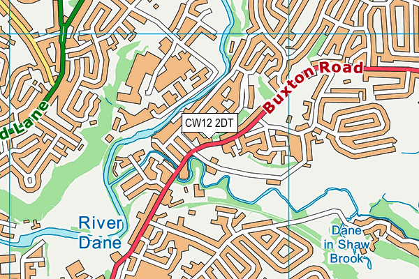 CW12 2DT map - OS VectorMap District (Ordnance Survey)