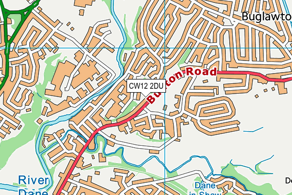 CW12 2DU map - OS VectorMap District (Ordnance Survey)