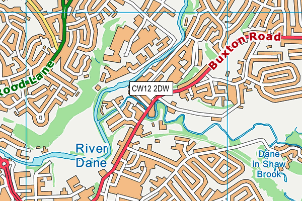 CW12 2DW map - OS VectorMap District (Ordnance Survey)