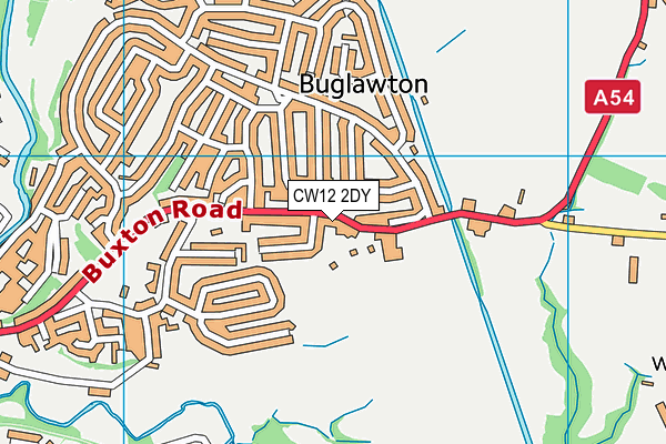 CW12 2DY map - OS VectorMap District (Ordnance Survey)