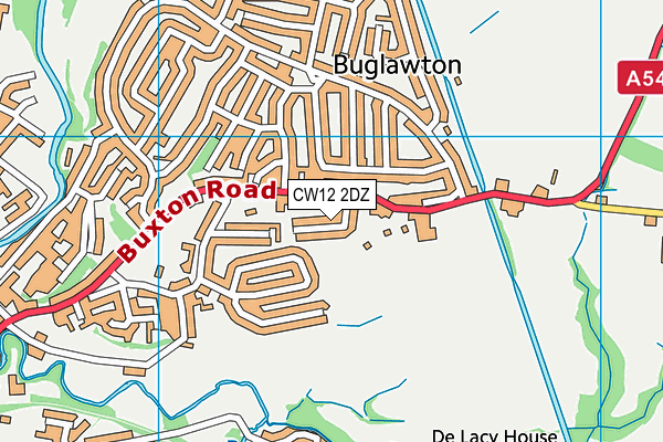 CW12 2DZ map - OS VectorMap District (Ordnance Survey)