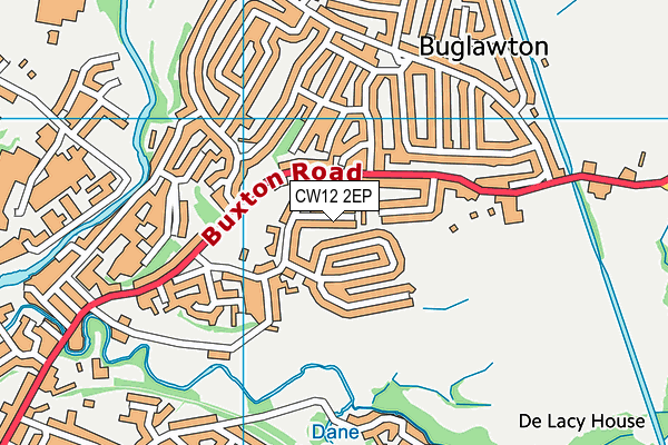 CW12 2EP map - OS VectorMap District (Ordnance Survey)