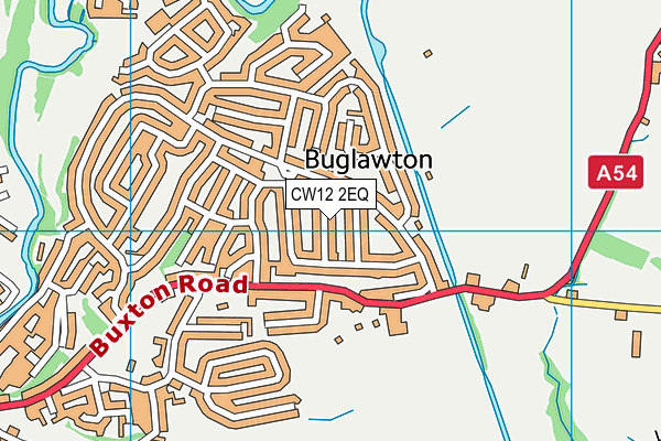 CW12 2EQ map - OS VectorMap District (Ordnance Survey)