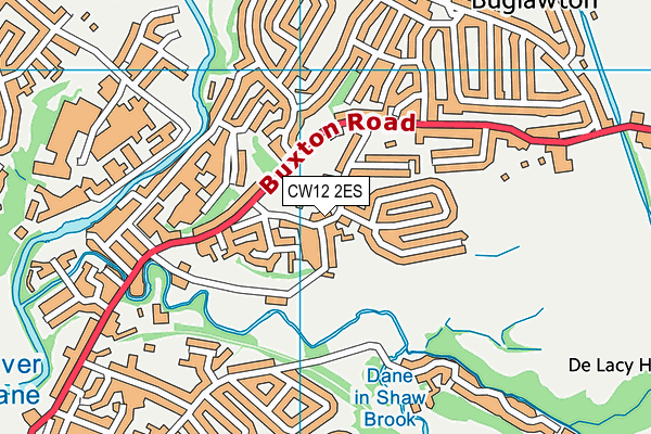 CW12 2ES map - OS VectorMap District (Ordnance Survey)