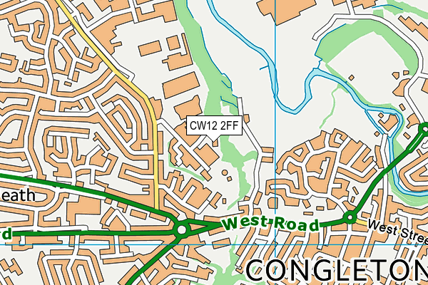 CW12 2FF map - OS VectorMap District (Ordnance Survey)