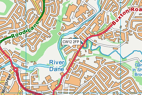 CW12 2FP map - OS VectorMap District (Ordnance Survey)