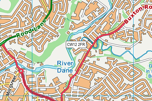 CW12 2FR map - OS VectorMap District (Ordnance Survey)