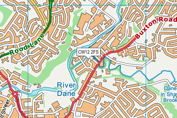 CW12 2FS map - OS VectorMap District (Ordnance Survey)