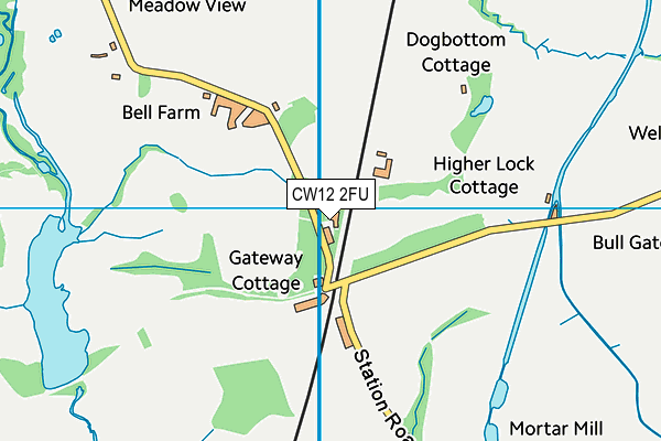 CW12 2FU map - OS VectorMap District (Ordnance Survey)