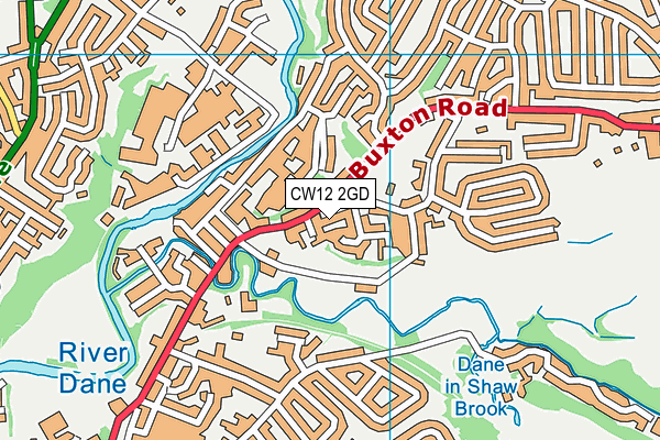 CW12 2GD map - OS VectorMap District (Ordnance Survey)