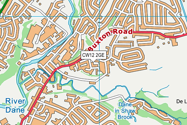 CW12 2GE map - OS VectorMap District (Ordnance Survey)