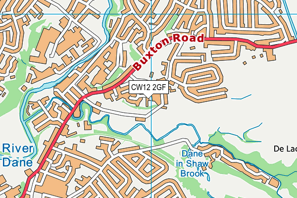 CW12 2GF map - OS VectorMap District (Ordnance Survey)