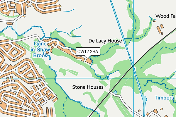 CW12 2HA map - OS VectorMap District (Ordnance Survey)