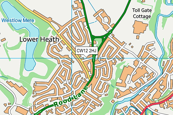 CW12 2HJ map - OS VectorMap District (Ordnance Survey)
