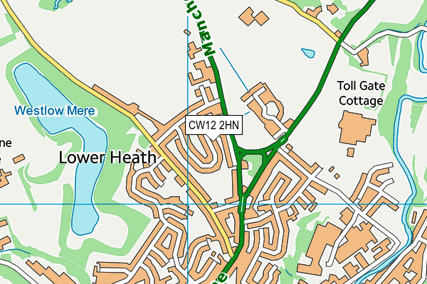 CW12 2HN map - OS VectorMap District (Ordnance Survey)