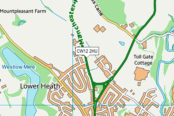 CW12 2HU map - OS VectorMap District (Ordnance Survey)