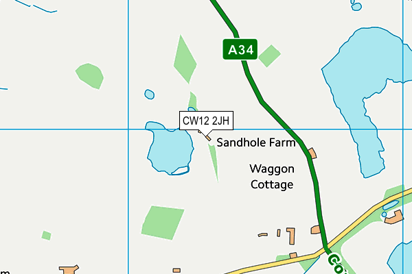 CW12 2JH map - OS VectorMap District (Ordnance Survey)