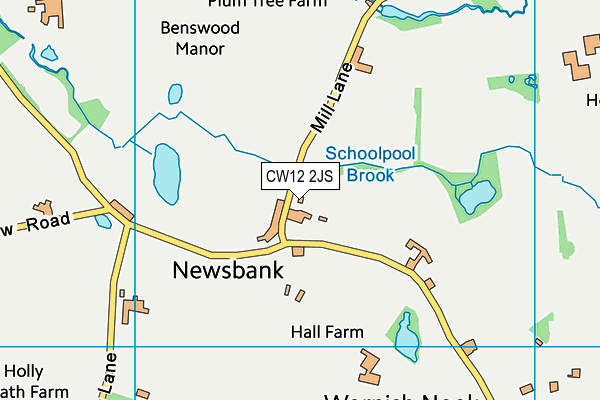 CW12 2JS map - OS VectorMap District (Ordnance Survey)