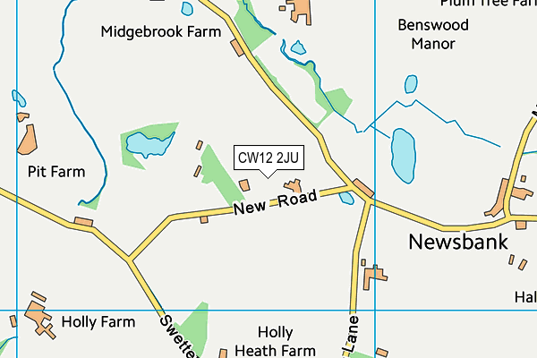 CW12 2JU map - OS VectorMap District (Ordnance Survey)