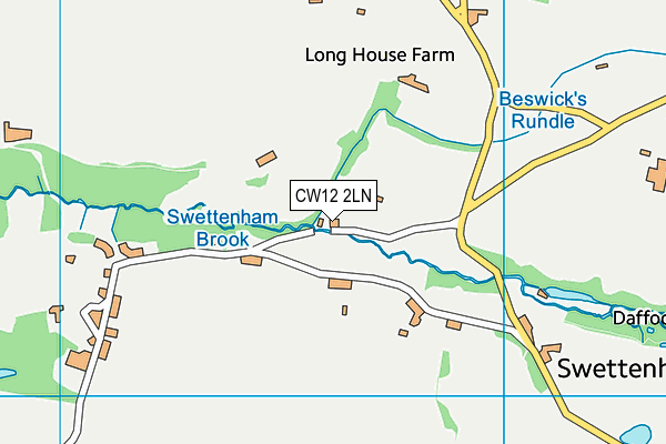 CW12 2LN map - OS VectorMap District (Ordnance Survey)