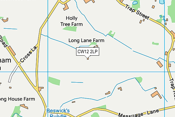 CW12 2LP map - OS VectorMap District (Ordnance Survey)