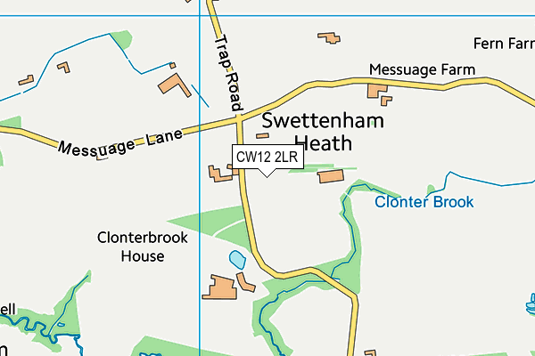 CW12 2LR map - OS VectorMap District (Ordnance Survey)