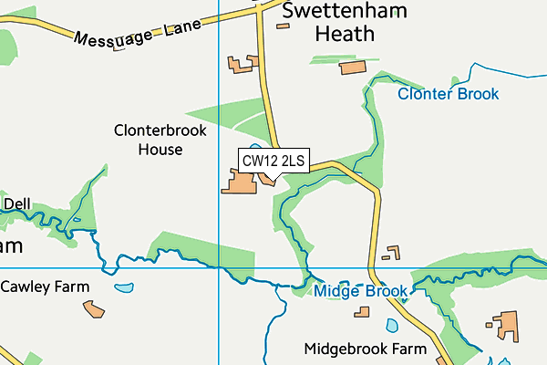 CW12 2LS map - OS VectorMap District (Ordnance Survey)