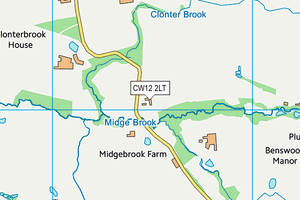 CW12 2LT map - OS VectorMap District (Ordnance Survey)