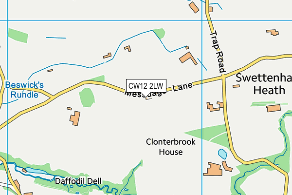 CW12 2LW map - OS VectorMap District (Ordnance Survey)